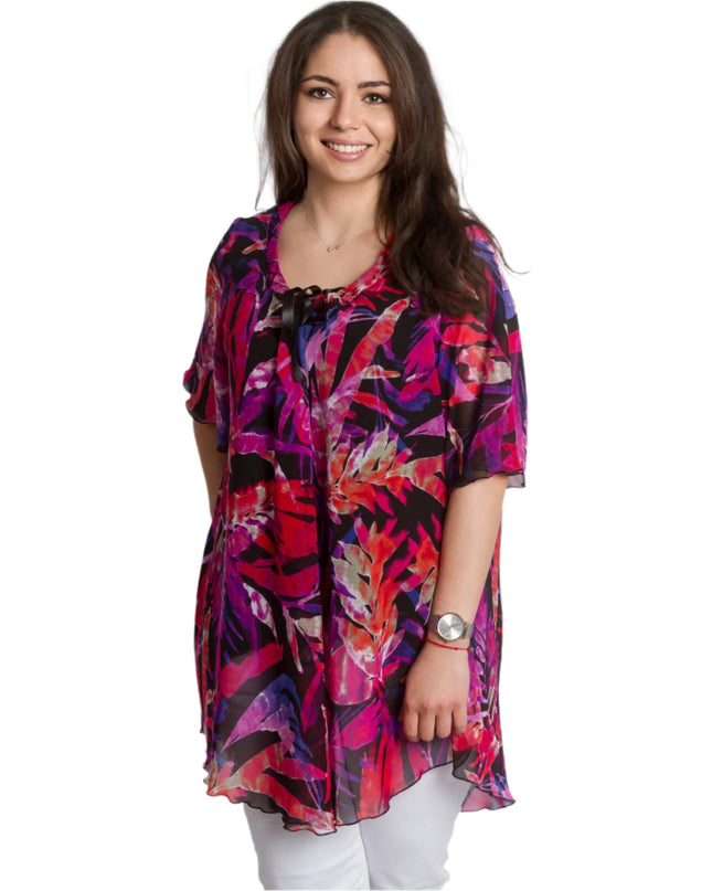 Κομψή Τουνίκ plus size με Εντυπωσιακό Φλοράλ Σχέδιο