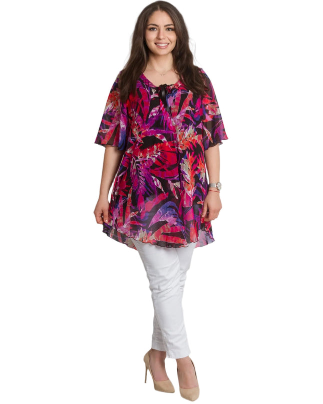 Κομψή Τουνίκ plus size με Εντυπωσιακό Φλοράλ Σχέδιο
