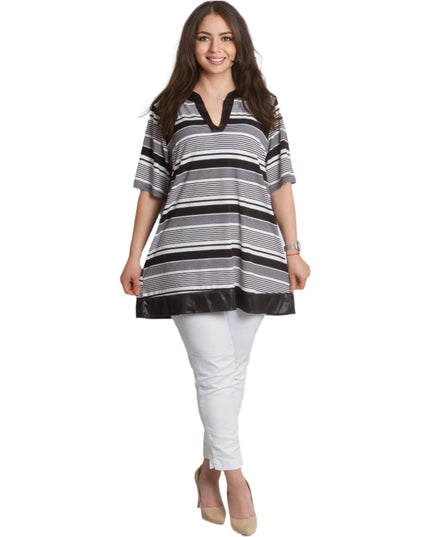 Κομψή Ριγέ Τουνίκ plus size