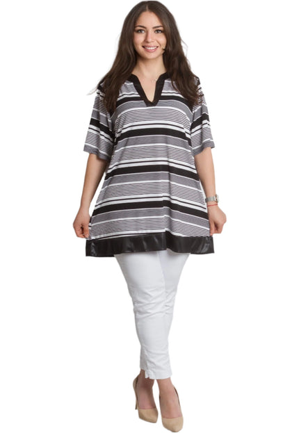 Κομψή Ριγέ Τουνίκ plus size