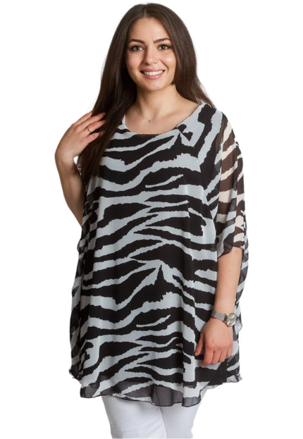 Επίσημη σιφόν τουνίκ για μεγάλα μεγέθη με animal print