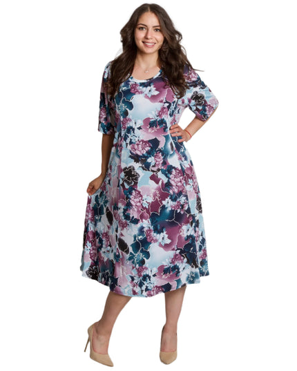 Φόρεμα Αέρινο με Λουλουδάτο Μοτίβο σε Μεγάλα Μεγέθη