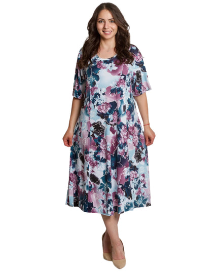 Φόρεμα Αέρινο με Λουλουδάτο Μοτίβο σε Μεγάλα Μεγέθη