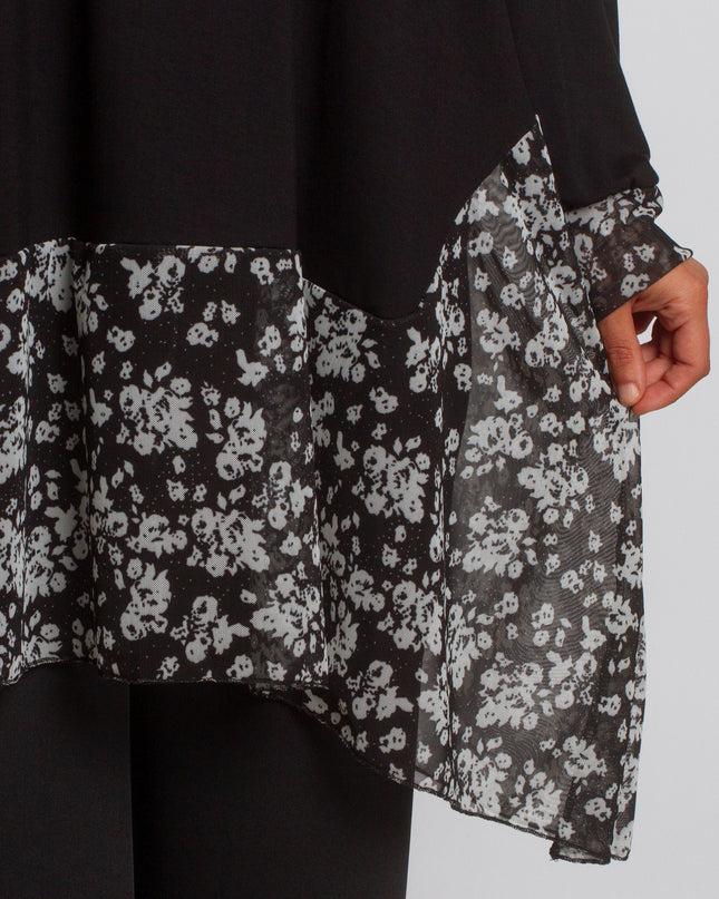 Κομψή τουνίκ μακριά με φλοράλ λεπτομέρειες