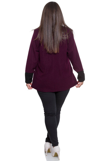 Ζακέτα Μπορντό Plus-Size - Επίσημη- Φερμουάρ - Φθινόπωρο-Χειμώνας