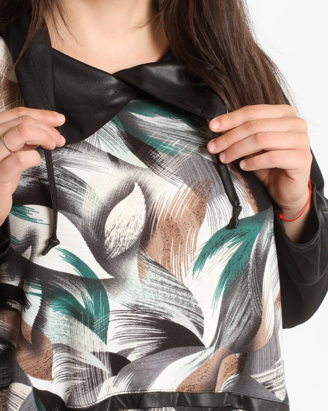 Дамска туника с джобче в абстрактен десен - Maxi Market