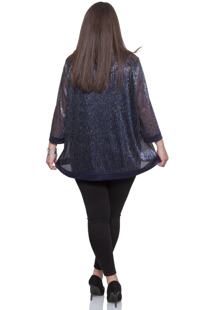 Τουνίκ Plus Size - Σκουρό Μπλε - Επίσημη - Χαλαρό Κόψιμο - Όλες οι Εποχές