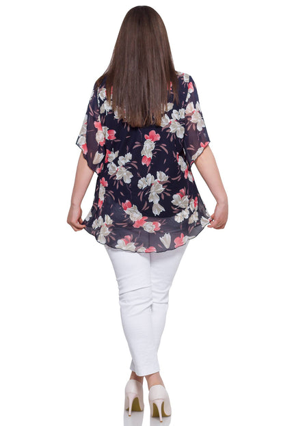 Τουνίκ Plus-Size - Σκούρο Μπλε - Άνοιξη-Καλοκαίρι