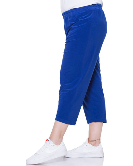 Γυναικεία Plus-Size Παντελόνια - Μπλε - Μέση Γάμπα - Casual- Άνοιξη-Καλοκαίρι