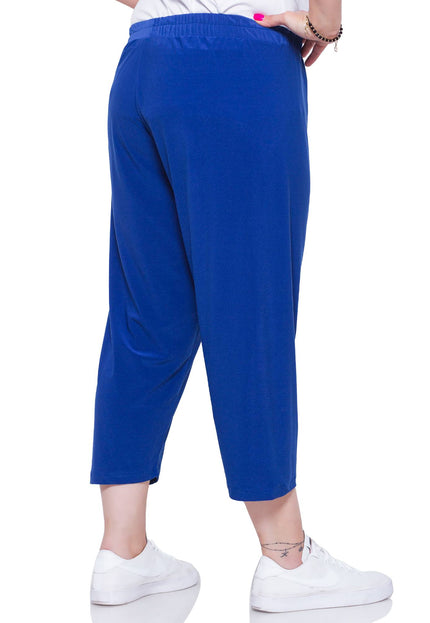Γυναικεία Plus-Size Παντελόνια - Μπλε - Μέση Γάμπα - Casual- Άνοιξη-Καλοκαίρι