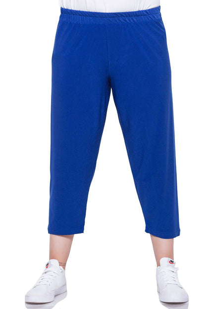 Γυναικεία Plus-Size Παντελόνια - Μπλε - Μέση Γάμπα - Casual- Άνοιξη-Καλοκαίρι