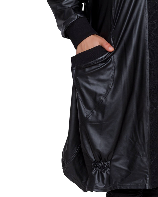 Κομψό Μαύρο Μπουφάν - Επίσημο - Φερμουάρ - Με Τσέπες - Φθινόπωρο-Χειμώνας