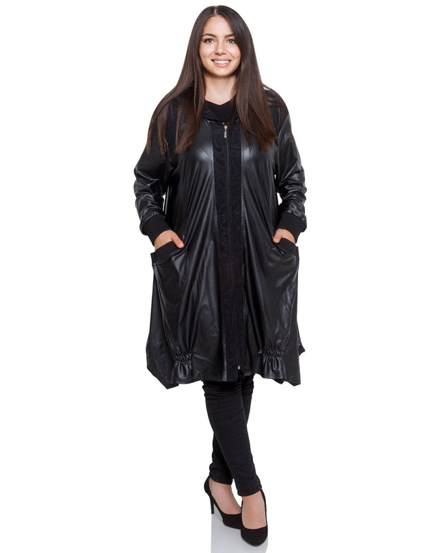 Κομψό Μαύρο Μπουφάν - Επίσημο - Φερμουάρ - Με Τσέπες - Φθινόπωρο-Χειμώνας