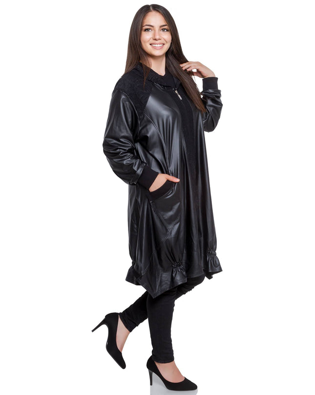 Κομψό Μαύρο Μπουφάν - Επίσημο - Φερμουάρ - Με Τσέπες - Φθινόπωρο-Χειμώνας