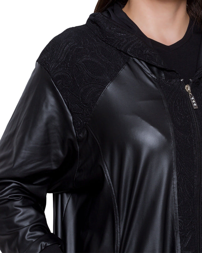 Κομψό Μαύρο Μπουφάν - Επίσημο - Φερμουάρ - Με Τσέπες - Φθινόπωρο-Χειμώνας