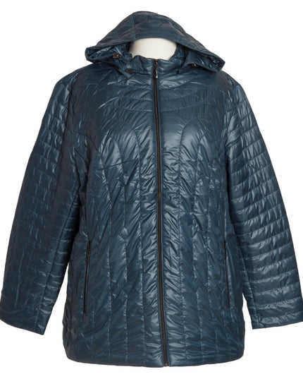 Дамско яке в големи размери със сваляща се качулка - Maxi Market