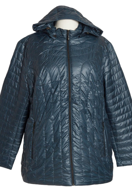 Дамско яке в големи размери със сваляща се качулка - Maxi Market