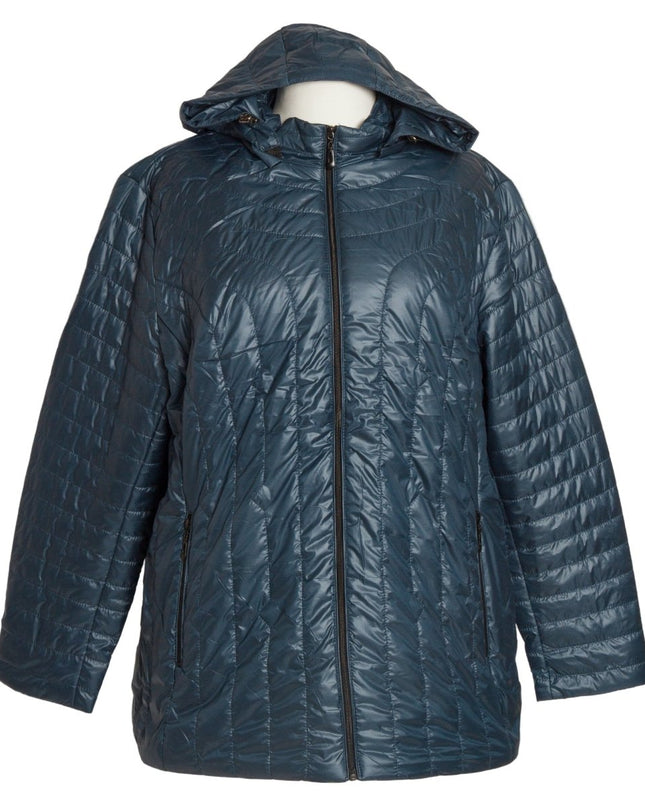 Дамско яке в големи размери със сваляща се качулка - Maxi Market