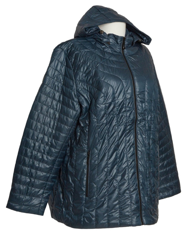 Дамско яке в големи размери със сваляща се качулка - Maxi Market