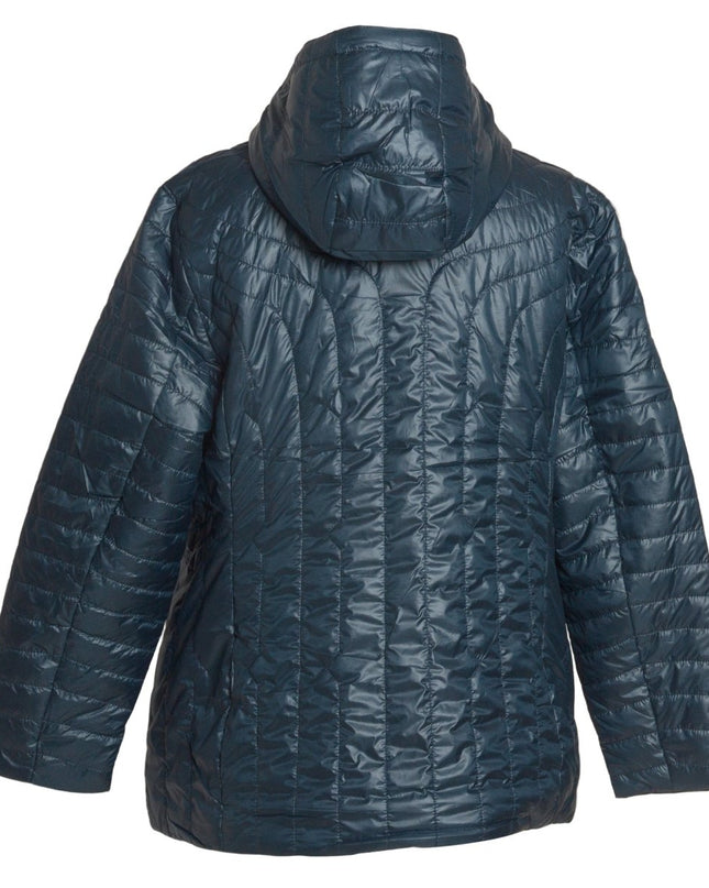 Дамско яке в големи размери със сваляща се качулка - Maxi Market