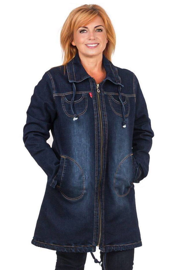 Γυναικείο Μπουφάν - Σκούρο Μπλε - Φερμουάρ - Άνετο - Με Τσέπες - Καθημερινή Χρήση - Όλες οι Εποχές