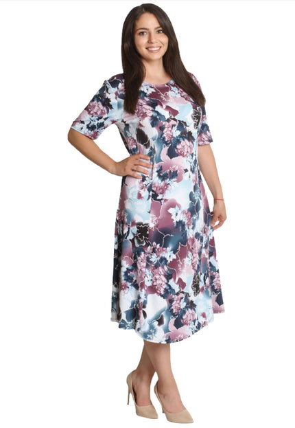 Макρύ καλοκαιρινό φόρεμα με λουλούδια - 2XL, 3XL, 4XL, 5XL,6XL - Άνοιξη-Καλοκαίρι