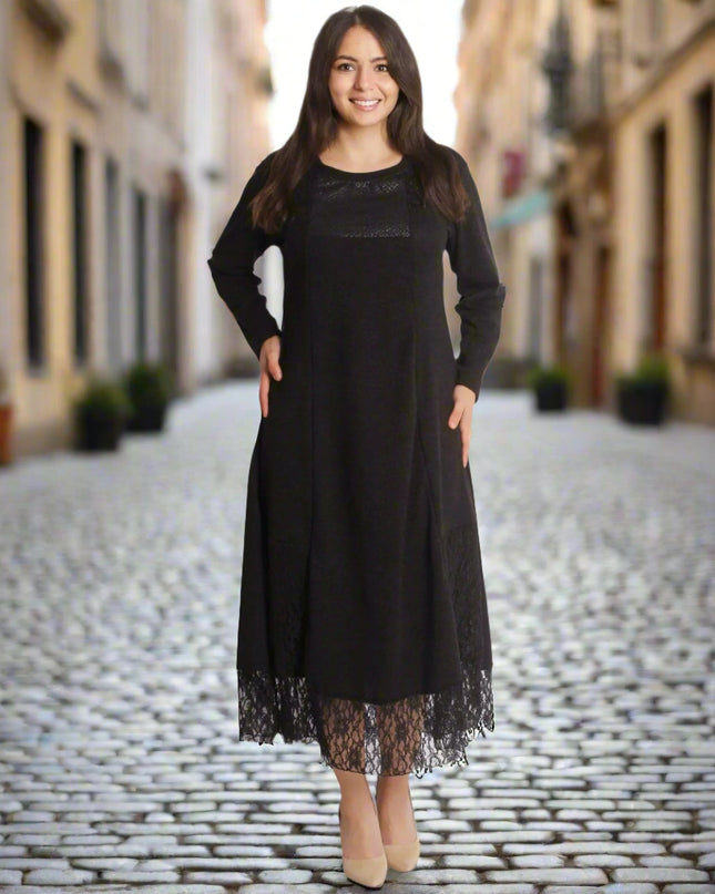 Μακρυ Φόρεμα με στοιχεία Δαντέλας