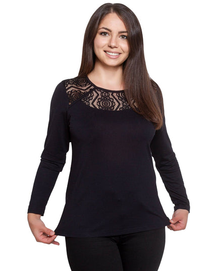 Μαύρη Δαντελένια Μπλούζα - Επίσημη Εμφάνιση - Φθινόπωρο-Χειμώνας