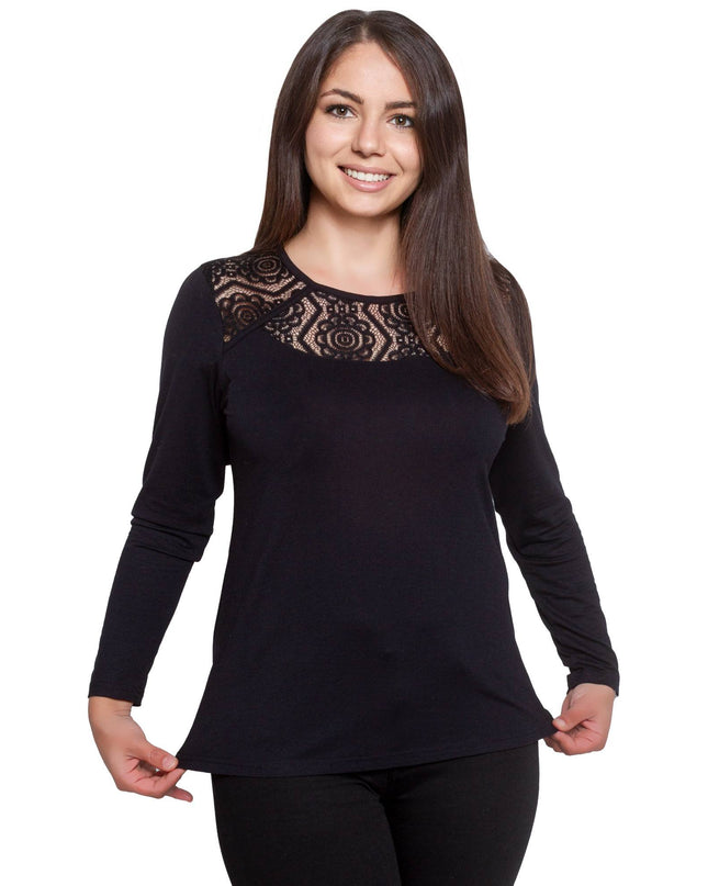 Μαύρη Δαντελένια Μπλούζα - Επίσημη Εμφάνιση - Φθινόπωρο-Χειμώνας