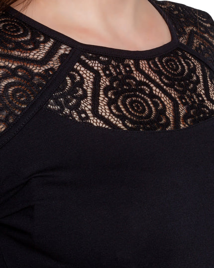 Μαύρη Δαντελένια Μπλούζα - Επίσημη Εμφάνιση - Φθινόπωρο-Χειμώνας