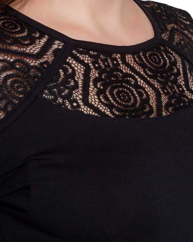 Μαύρη Δαντελένια Μπλούζα - Επίσημη Εμφάνιση - Φθινόπωρο-Χειμώνας