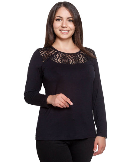 Μαύρη Δαντελένια Μπλούζα - Επίσημη Εμφάνιση - Φθινόπωρο-Χειμώνας