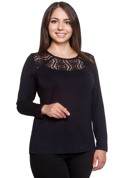 Μαύρη Δαντελένια Μπλούζα - Επίσημη Εμφάνιση - Φθινόπωρο-Χειμώνας