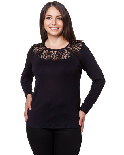 Μαύρη Δαντελένια Μπλούζα - Επίσημη Εμφάνιση - Φθινόπωρο-Χειμώνας