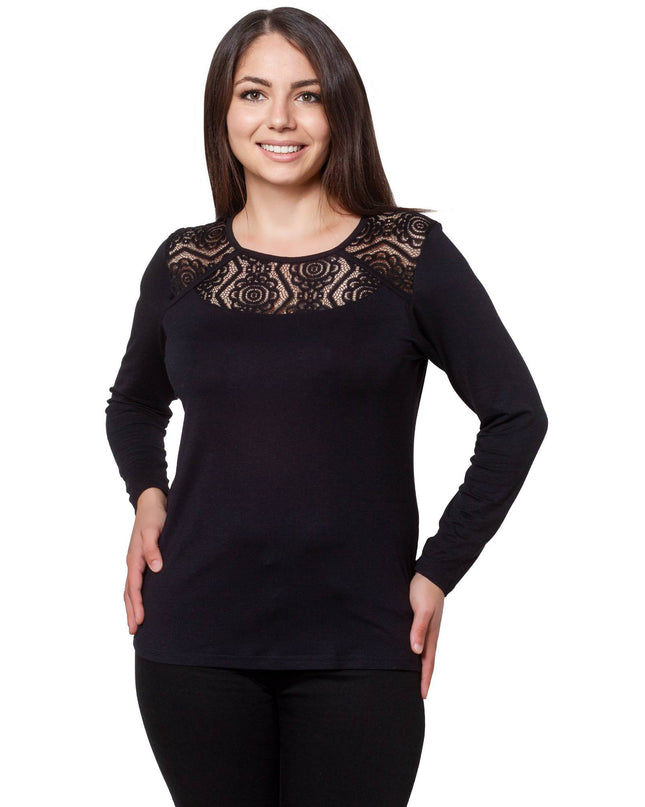 Μαύρη Δαντελένια Μπλούζα - Επίσημη Εμφάνιση - Φθινόπωρο-Χειμώνας