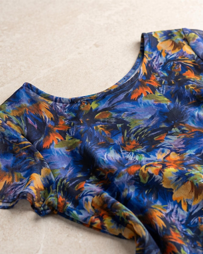 Επίσημο εβαζέ μάξι φόρεμα μεγάλα μεγέθη από πολύχρωμο σιφόν