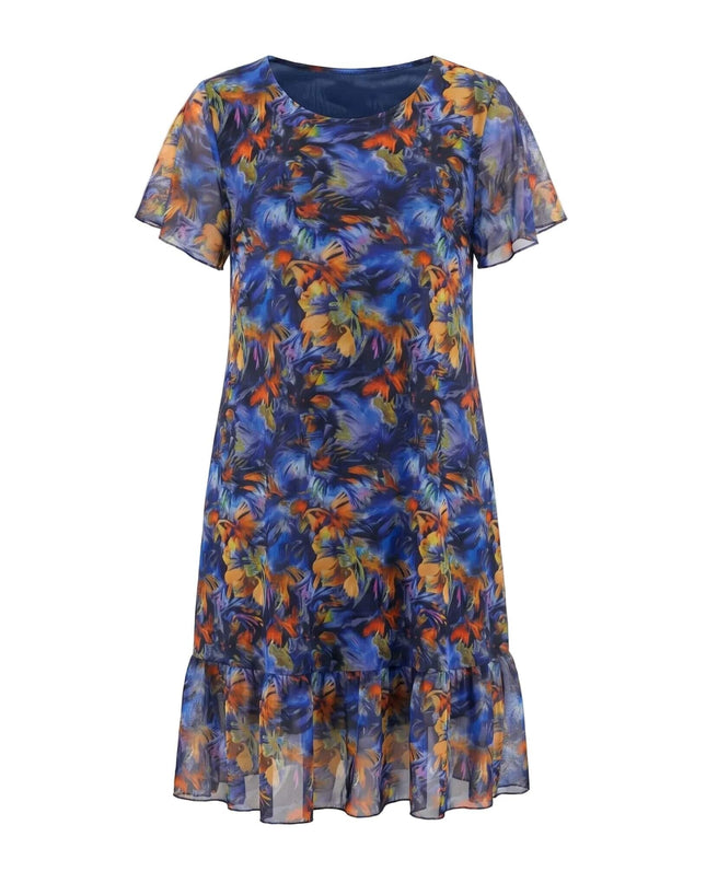 Επίσημο εβαζέ μάξι φόρεμα μεγάλα μεγέθη από πολύχρωμο σιφόν