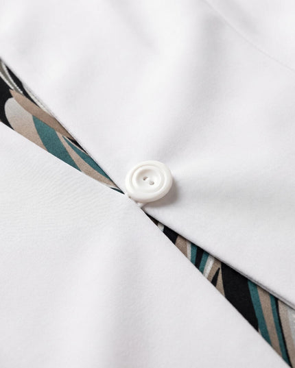 Επίσημο γυναικείο κοστούμι με εμπριμέ σιφόν φόρεμα σε μεγάλα μεγέθη