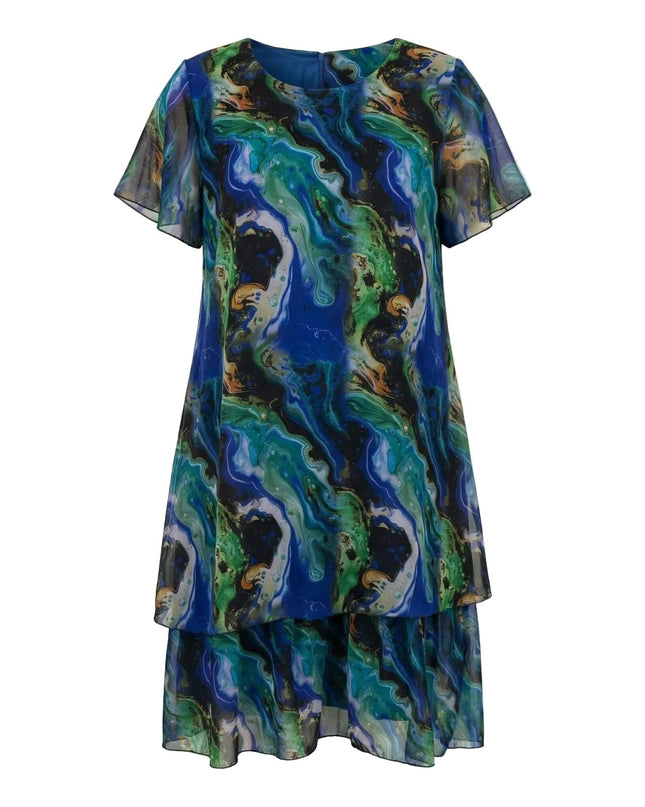 Επίσημο σιφόν φόρεμα σε ντεγκραντέ αποχρώσεις μεγάλα μεγέθη