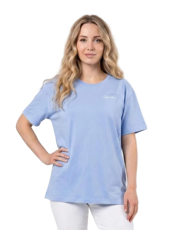Καθημερινό γυναικείο t-shirt μεγάλα μεγέθη σε ανοιχτό μπλε