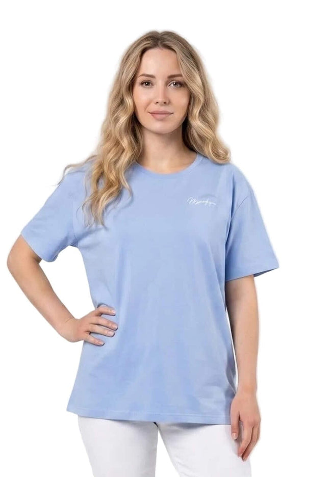 Καθημερινό γυναικείο t-shirt μεγάλα μεγέθη σε ανοιχτό μπλε