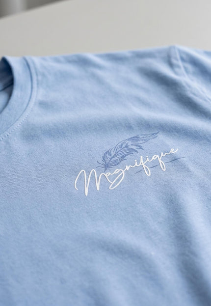 Καθημερινό γυναικείο t-shirt μεγάλα μεγέθη σε ανοιχτό μπλε