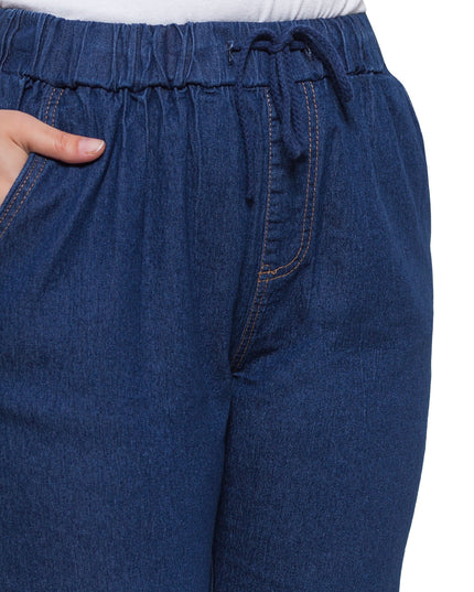 Τζιν Σκούρο Μπλε -Μήκος Αστράγαλο-Λαστιχο στη μεση- Με Τσέπες - Άνοιξη-Καλοκαίρι