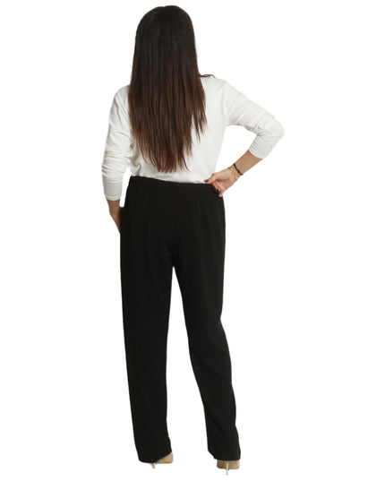Μαύρο Γυναικείο Παντελόνι με Λάστιχο στη Μέση