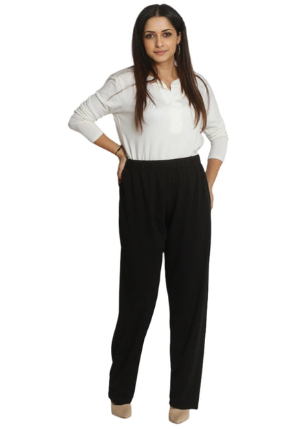 Μαύρο Γυναικείο Παντελόνι με Λάστιχο στη Μέση