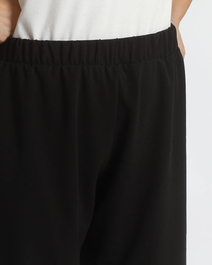 Μαύρο Γυναικείο Παντελόνι με Λάστιχο στη Μέση