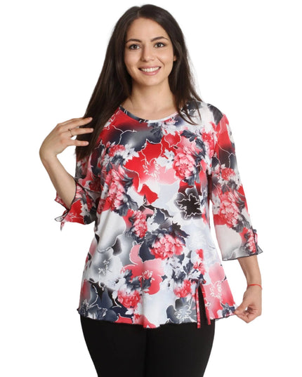 Maxi τουνίκ - Όμορφο σχέδιο με λουλούδια - XL, 2XL, 3XL, 4XL - Όλες οι εποχές