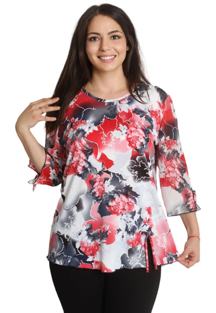 Maxi τουνίκ - Όμορφο σχέδιο με λουλούδια - XL, 2XL, 3XL, 4XL - Όλες οι εποχές