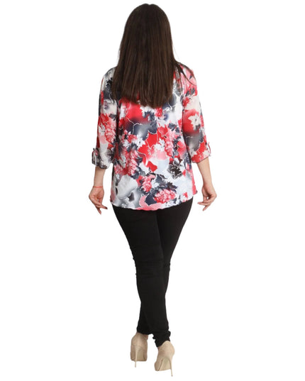 Maxi τουνίκ - Όμορφο σχέδιο με λουλούδια - XL, 2XL, 3XL, 4XL - Όλες οι εποχές