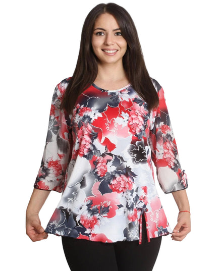 Maxi τουνίκ - Όμορφο σχέδιο με λουλούδια - XL, 2XL, 3XL, 4XL - Όλες οι εποχές